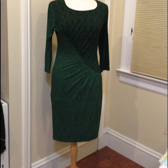 dunia Dresses & Skirts - Dunia Women’s Dress 3/4 Sleeve Green Black
